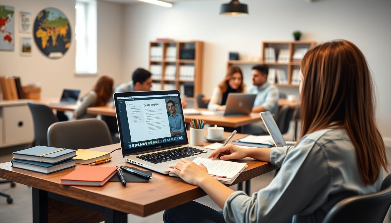 Students collaborating in study space